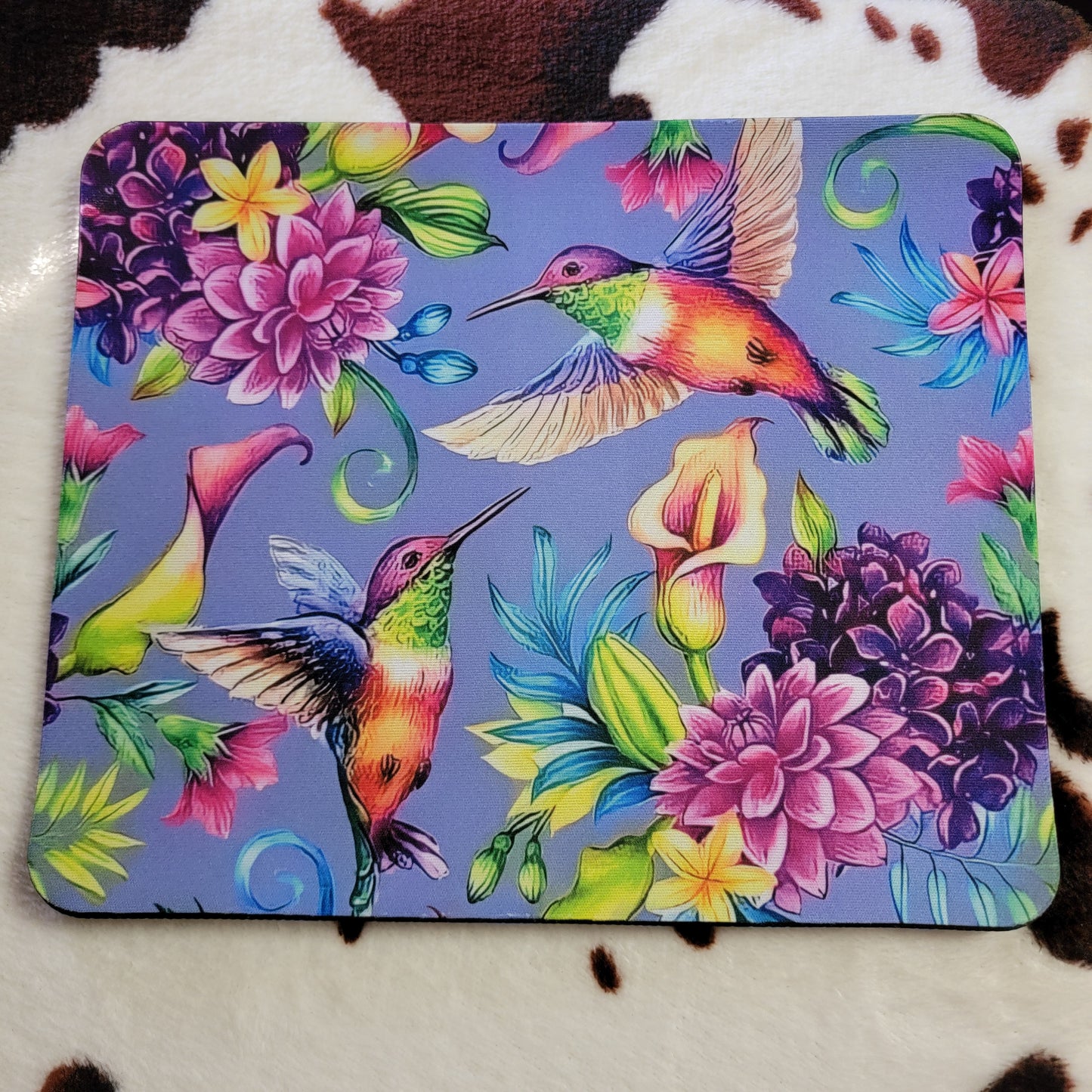 Purple Hummingbirds Mouse Pad