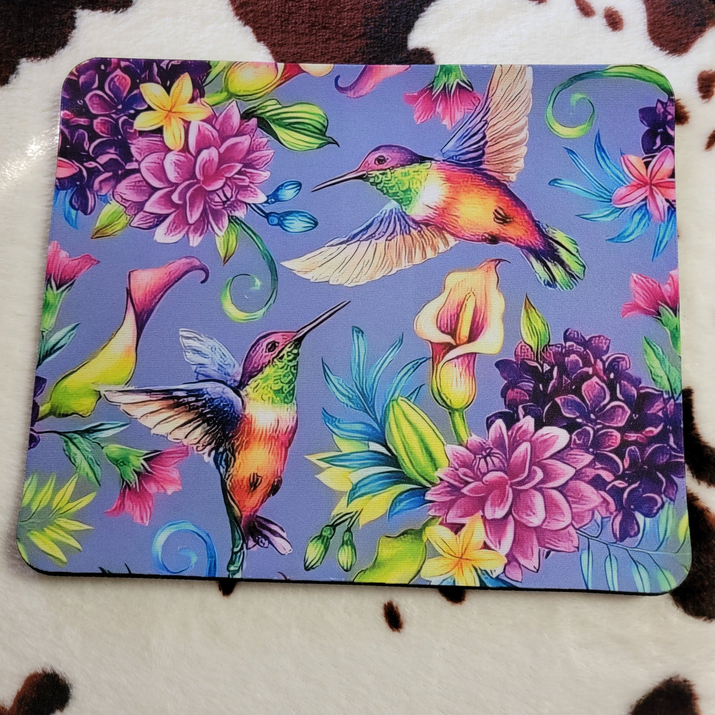 Purple Hummingbirds Mouse Pad