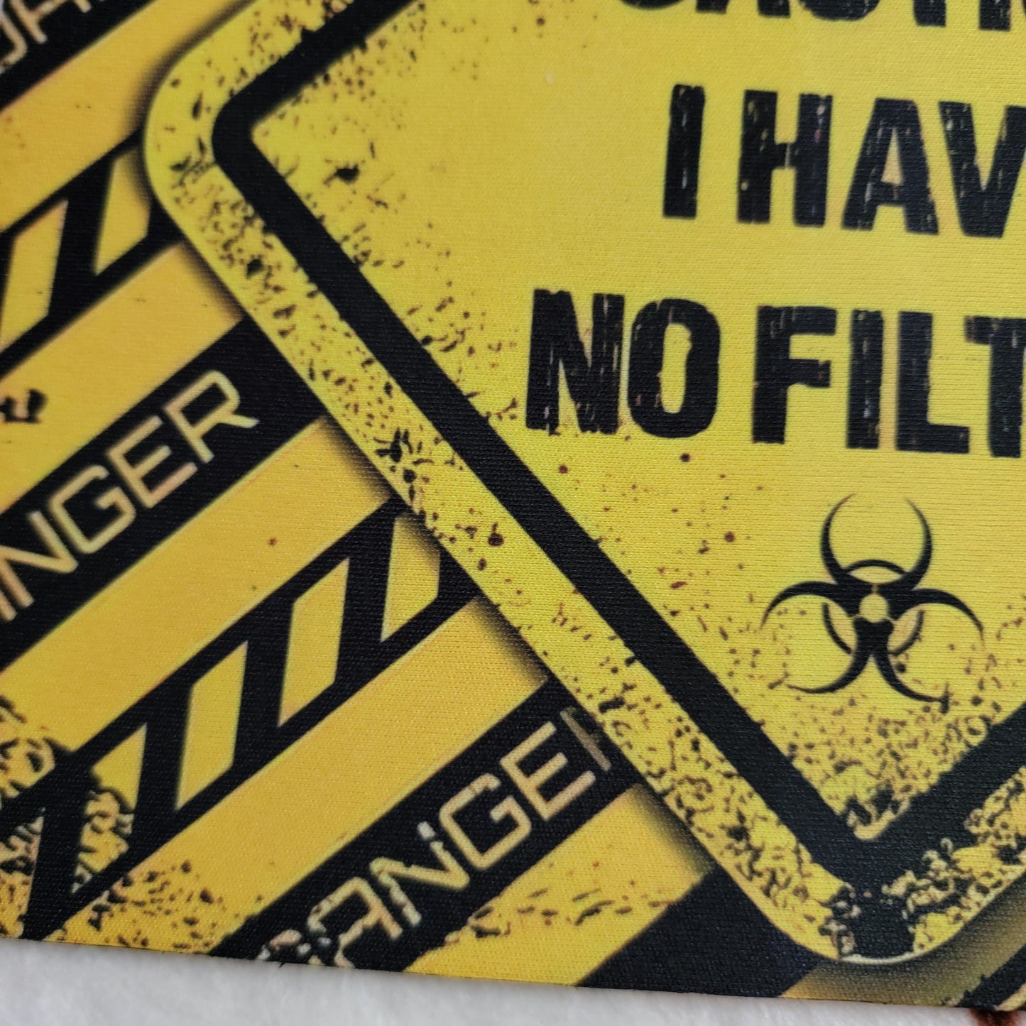 Caution No Filter Mouse Pad