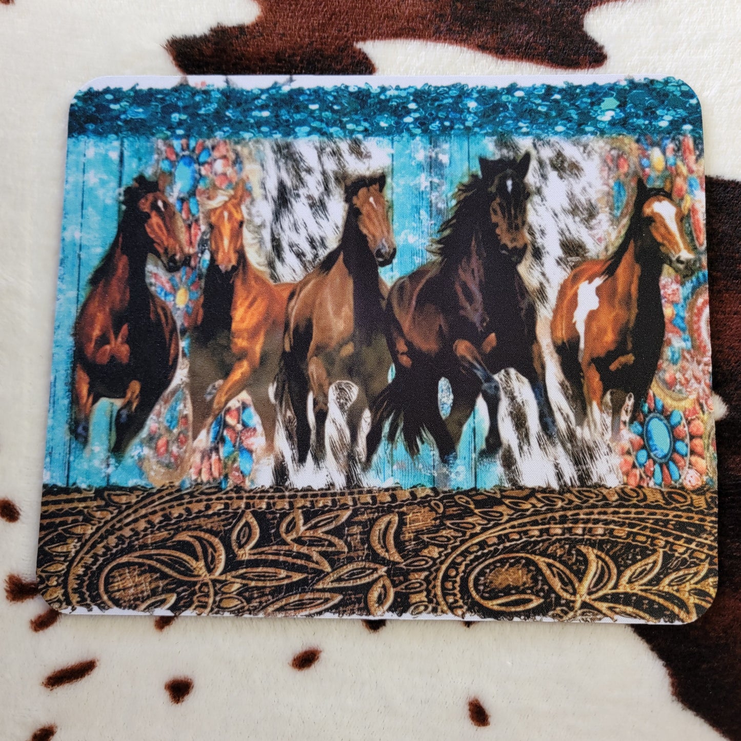 Running Horses Western Mouse Pad