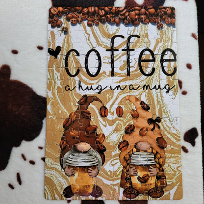 Coffee Gnomes 120 PC Handmade Jigsaw Puzzle