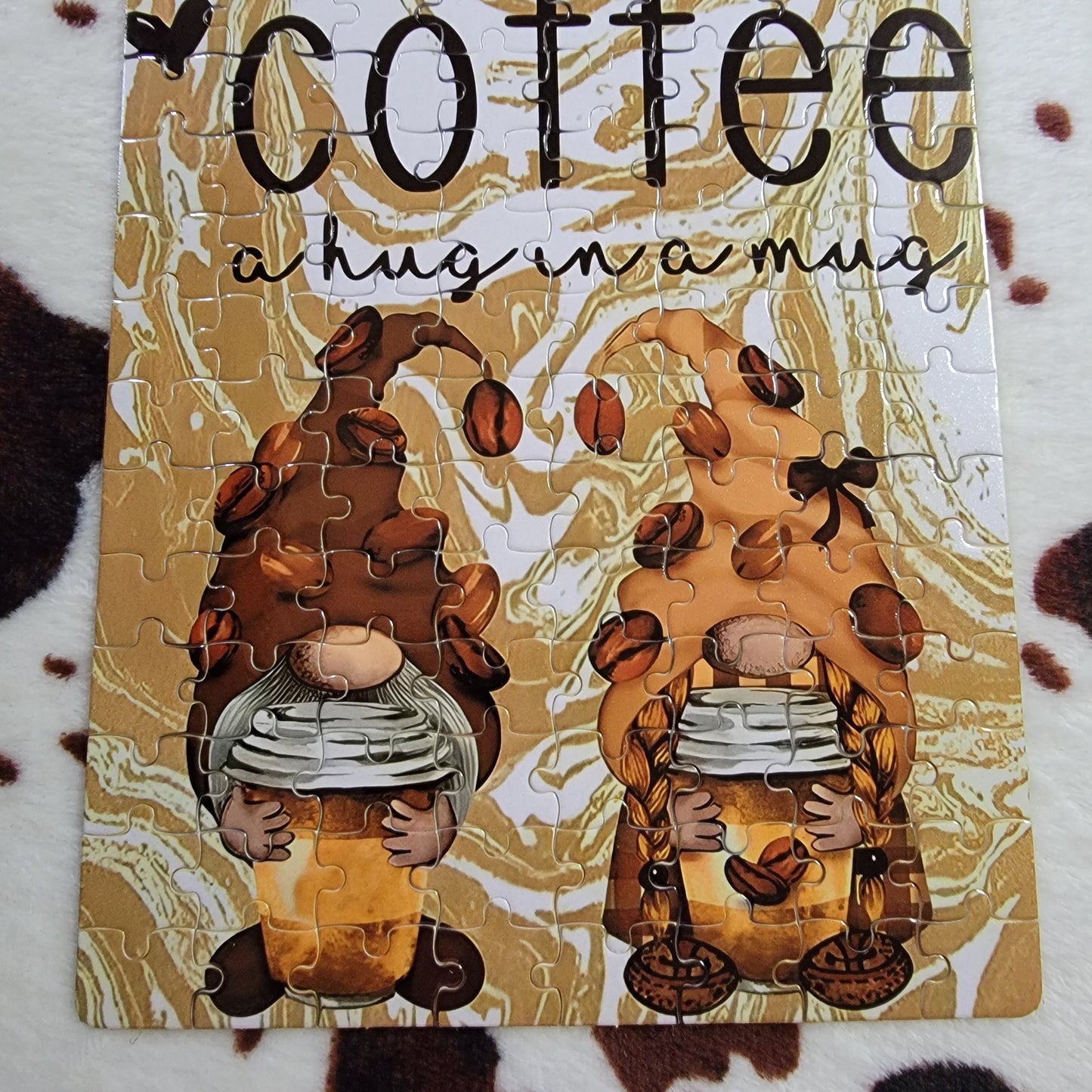 Coffee Gnomes 120 PC Handmade Jigsaw Puzzle