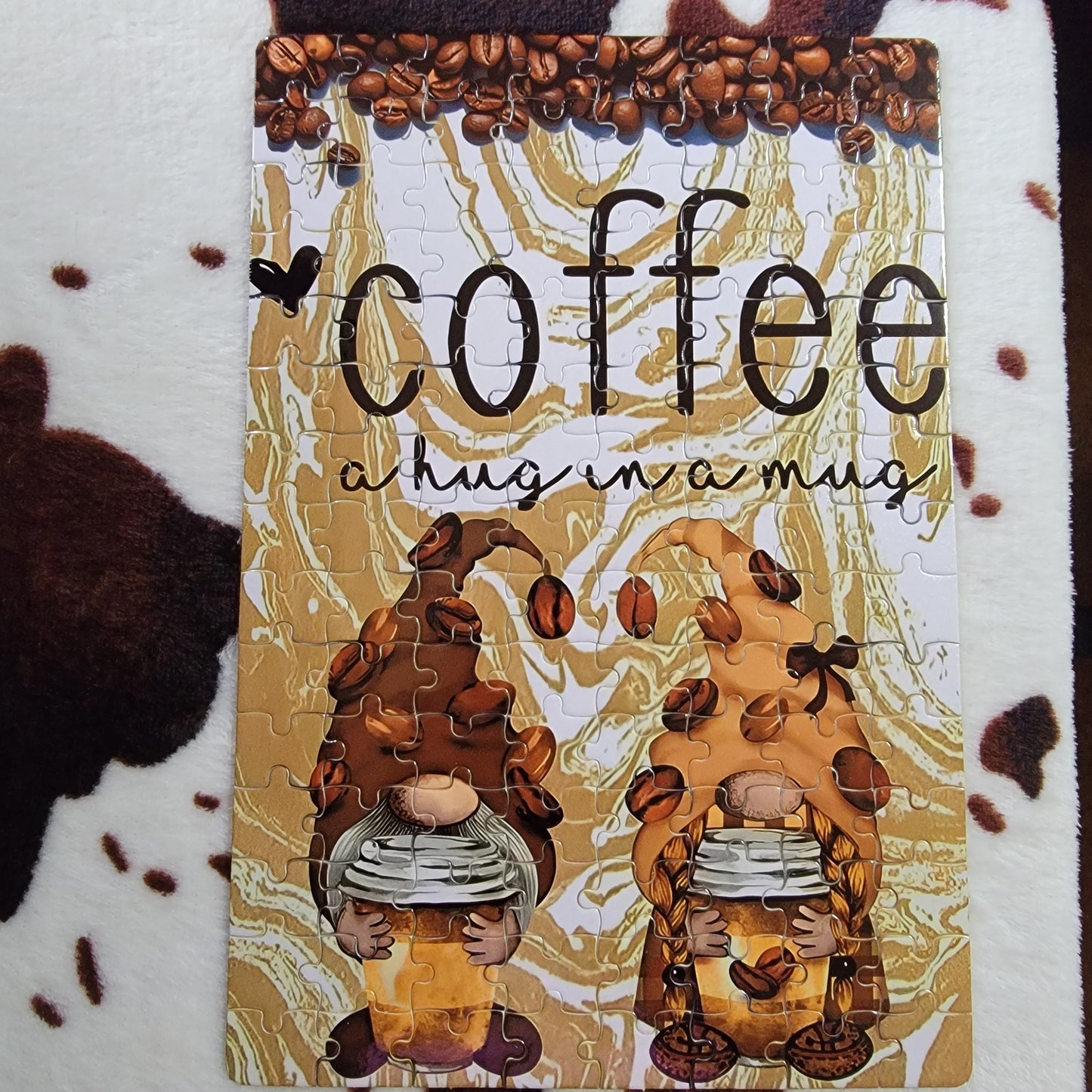 Coffee Gnomes 120 PC Handmade Jigsaw Puzzle