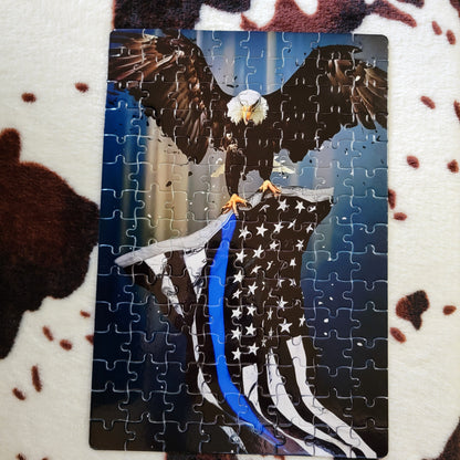 Eagle Police Flag 120 PC Handmade Jigsaw Puzzle