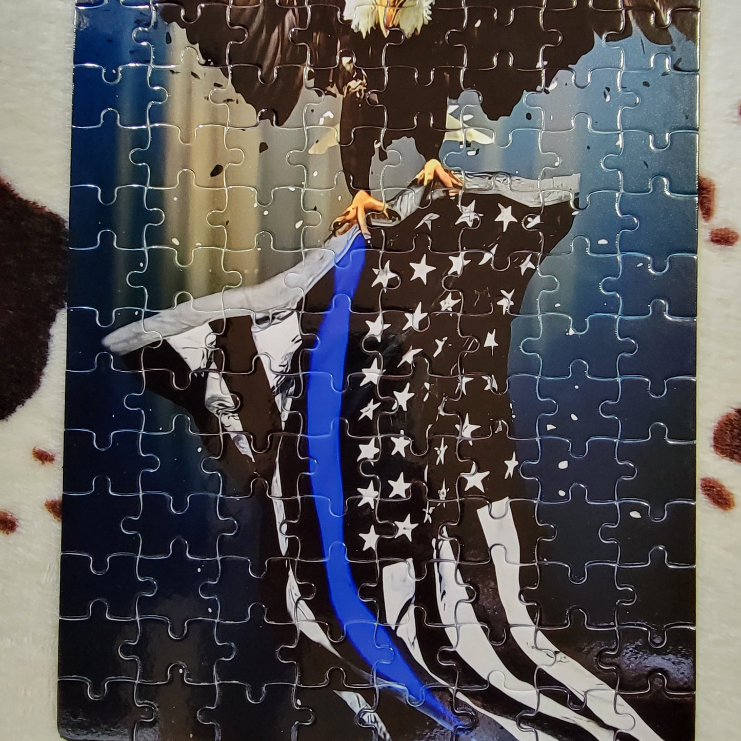 Eagle Police Flag 120 PC Handmade Jigsaw Puzzle