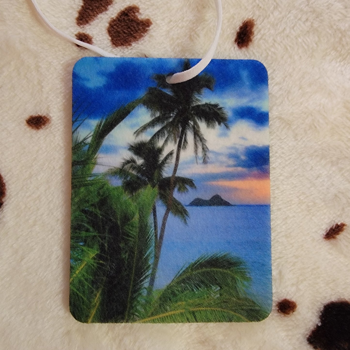 Beach Palm Trees Unscented Car Air Freshener Freshie