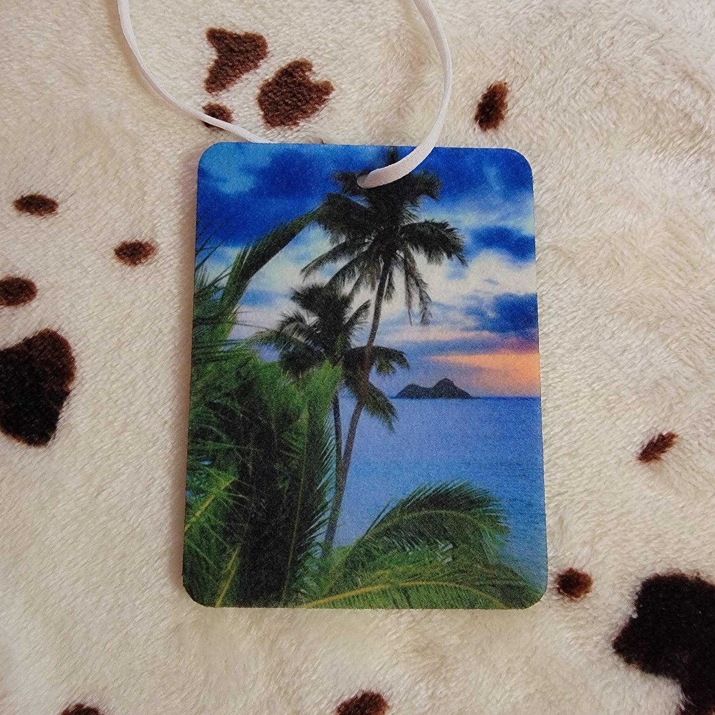 Beach Palm Trees Unscented Car Air Freshener Freshie