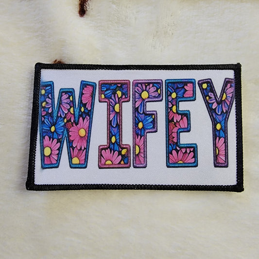 Wifey Floral Hat Patch