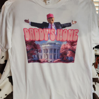 Trump Daddys Home Pink Graphic T-Shirt