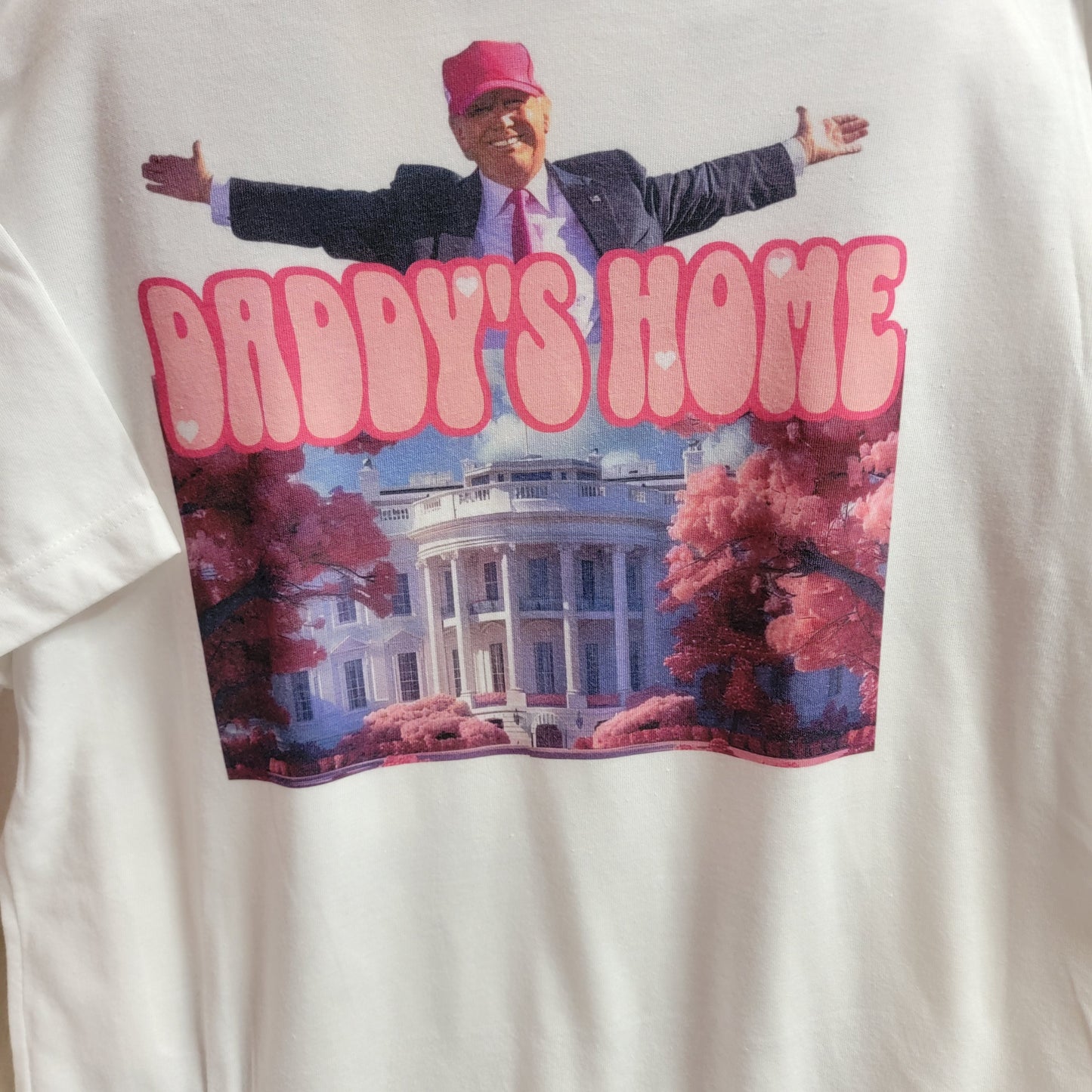 Trump Daddys Home Pink Graphic T-Shirt