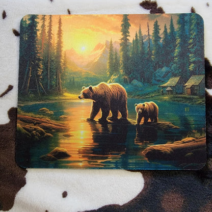 Grizzly Bear Woodland Wildlife Mouse Pad