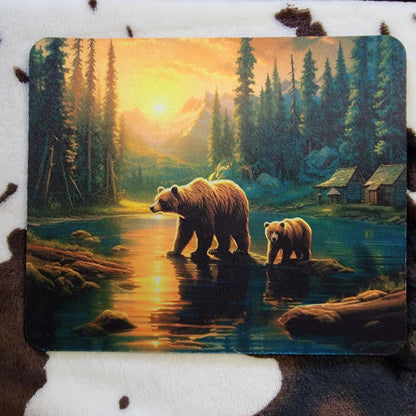 Grizzly Bear Woodland Wildlife Mouse Pad