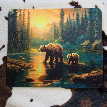 Grizzly Bear Woodland Wildlife Mouse Pad