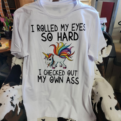 Unicorn I Rolled My Eyes Funny Graphic T-Shirt