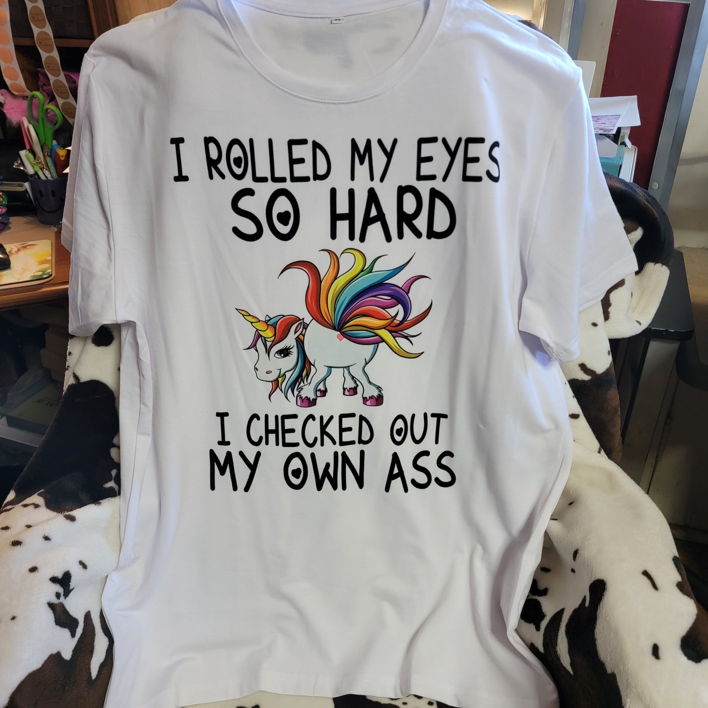 Unicorn I Rolled My Eyes Funny Graphic T-Shirt