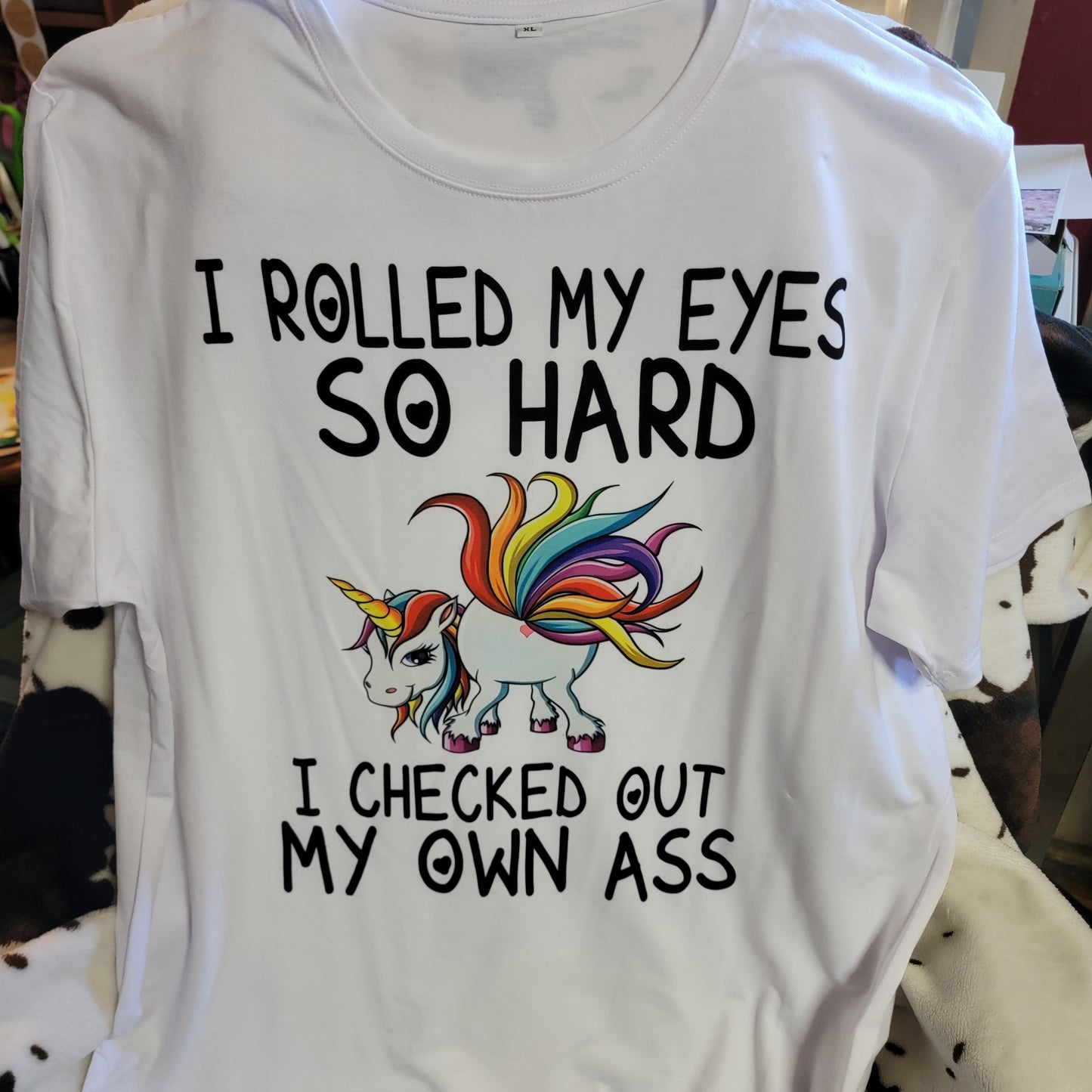 Unicorn I Rolled My Eyes Funny Graphic T-Shirt