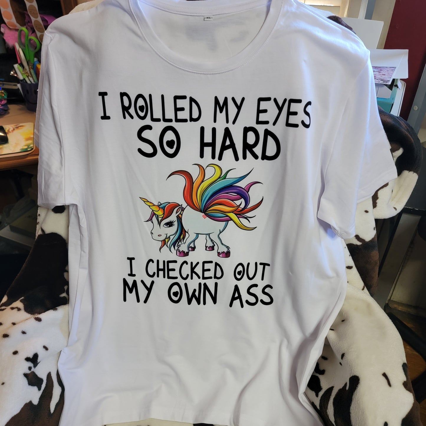 Unicorn I Rolled My Eyes Funny Graphic T-Shirt