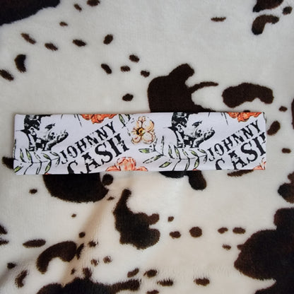 Johnny Cash Floral Yoga Headband