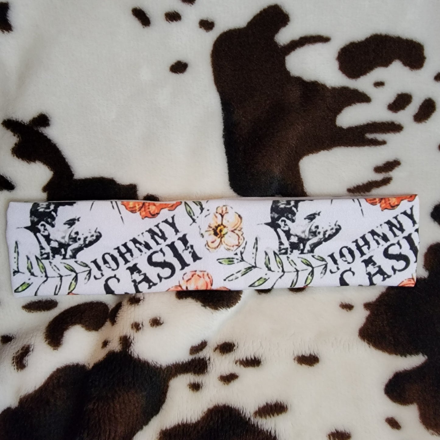 Johnny Cash Floral Yoga Headband