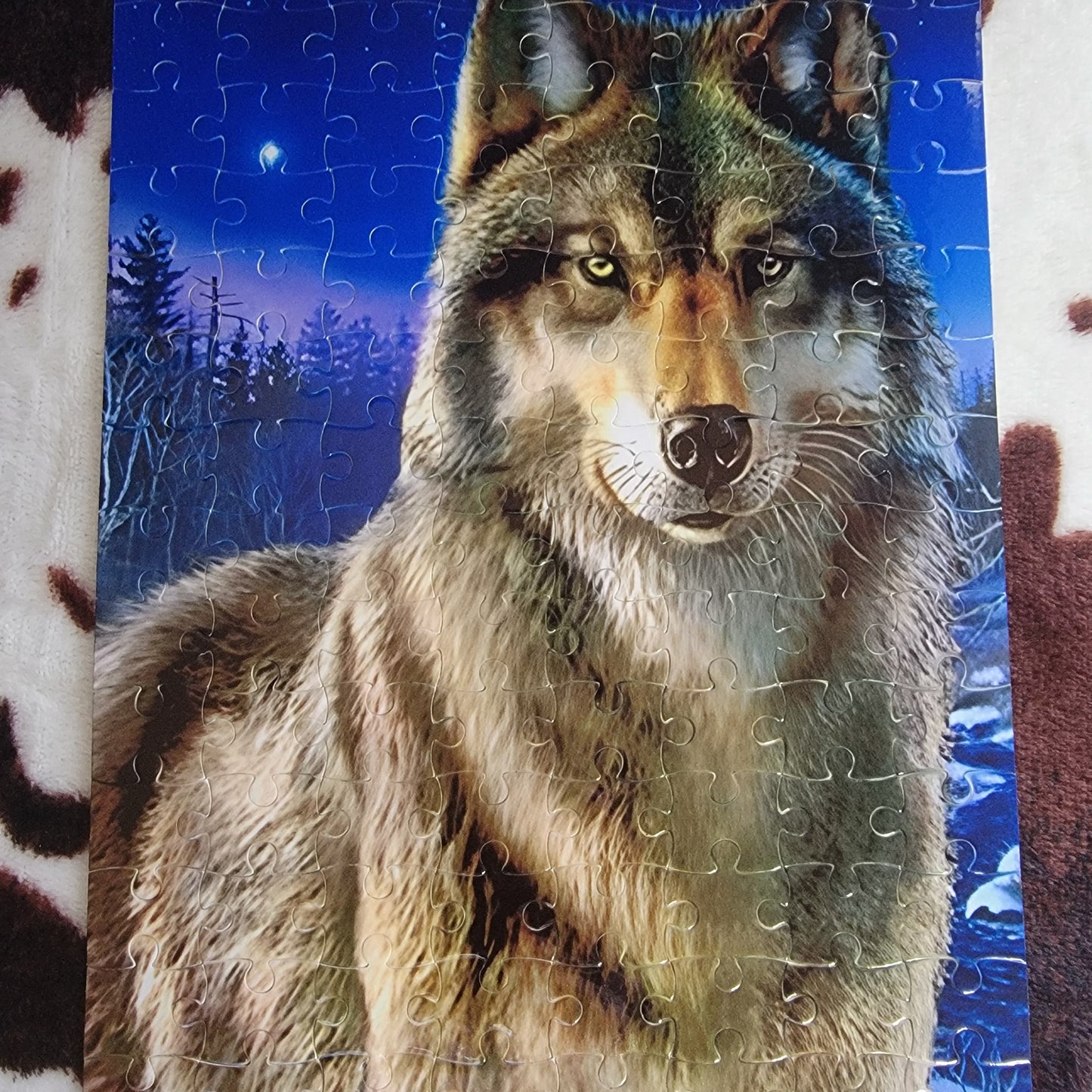 Winter Wolf 120 Piece Handmade Jigsaw Puzzle