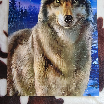 Winter Wolf 120 Piece Handmade Jigsaw Puzzle