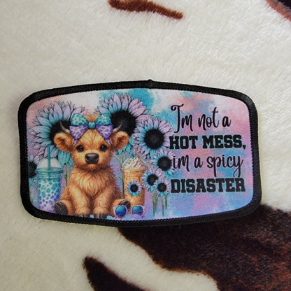 Highland Cow Hot Mess Hat Patch