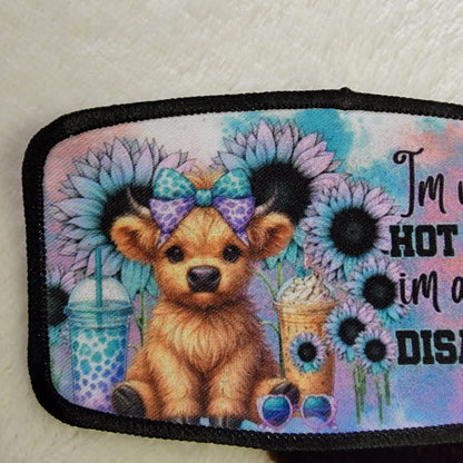 Highland Cow Hot Mess Hat Patch