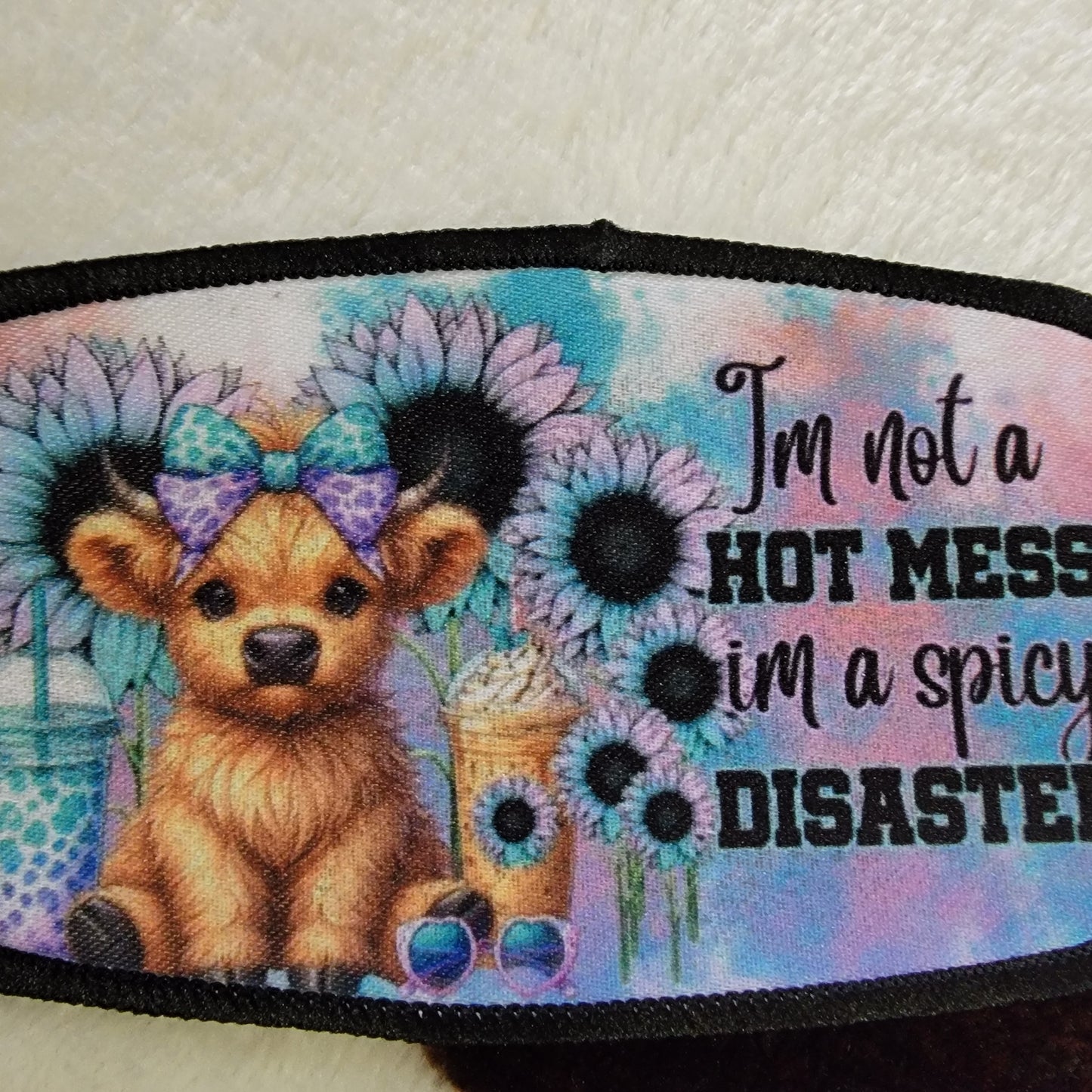 Highland Cow Hot Mess Hat Patch