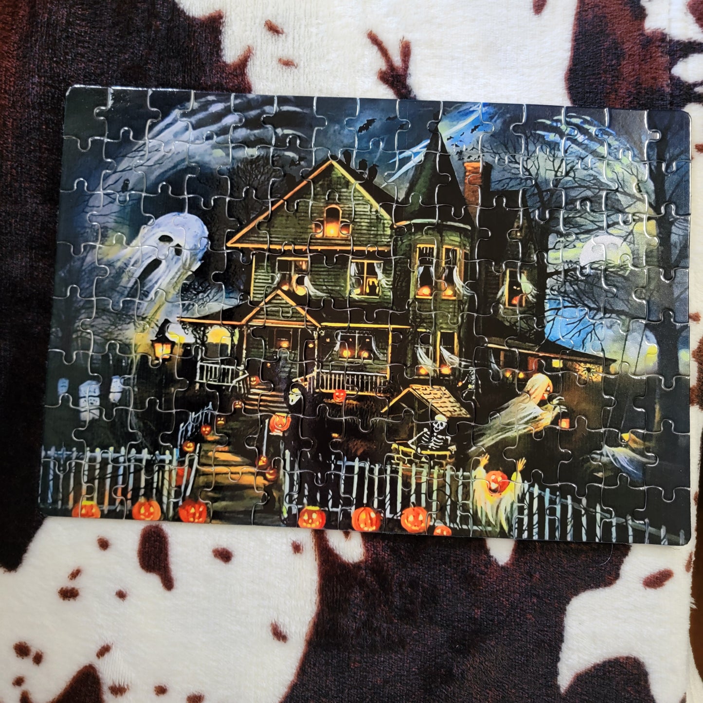 Ghost Haunted House Halloween Handmade Jigsaw Puzzle