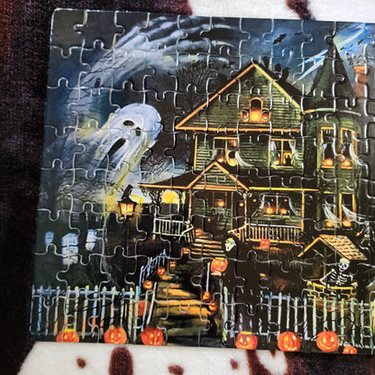 Ghost Haunted House Halloween Handmade Jigsaw Puzzle