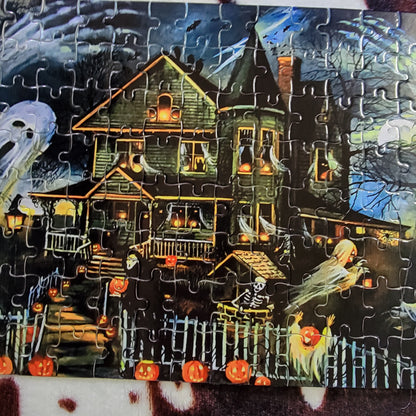 Ghost Haunted House Halloween Handmade Jigsaw Puzzle