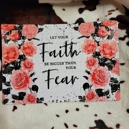 Faith Floral 120 Piece Handmade Jigsaw Puzzle