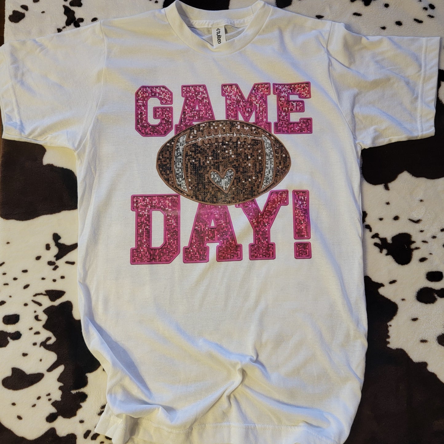 Game Day Football Pink Graphic T-Shirt