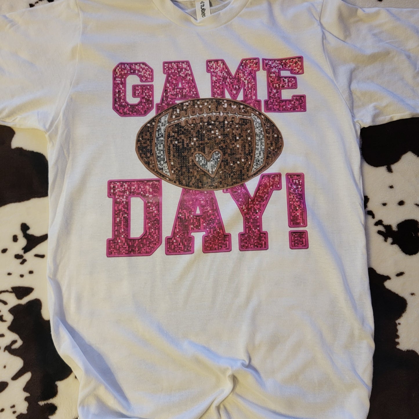 Game Day Football Pink Graphic T-Shirt