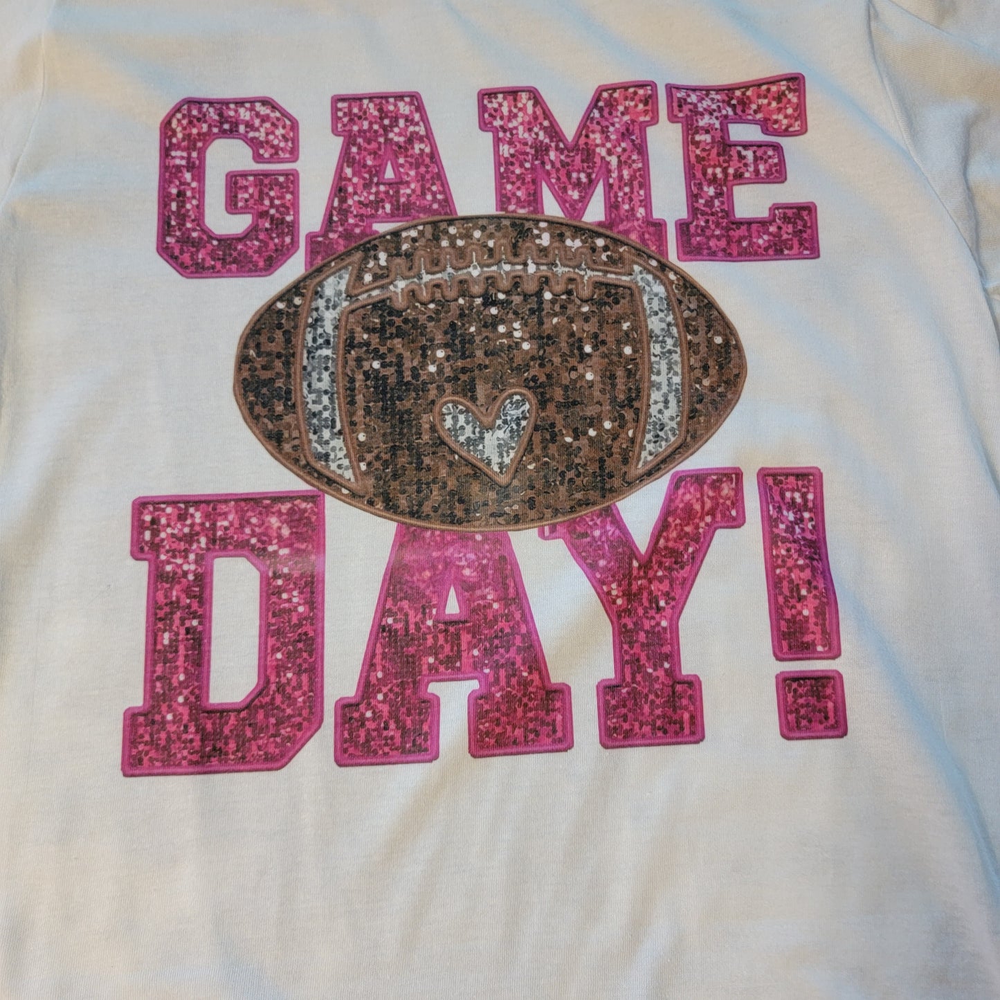 Game Day Football Pink Graphic T-Shirt