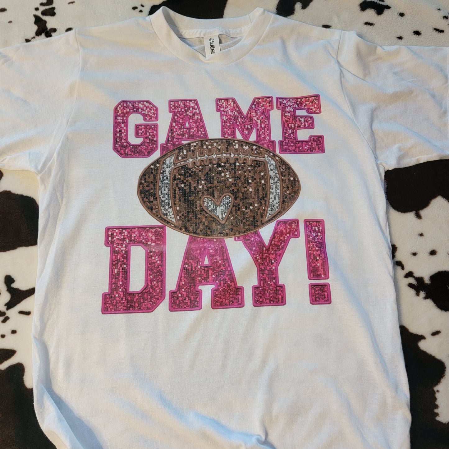 Game Day Football Pink Graphic T-Shirt