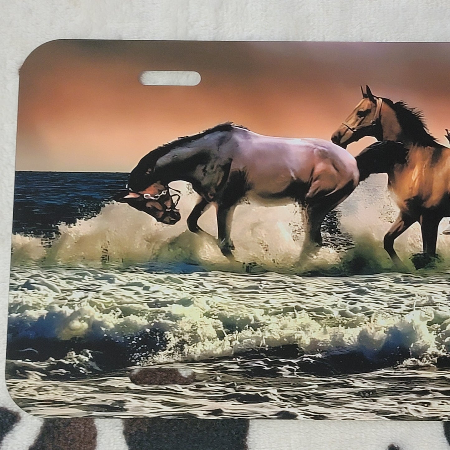 Running Horses Beach Car Tag License Plate