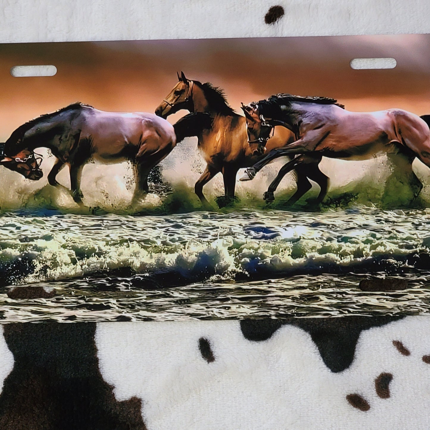 Running Horses Beach Car Tag License Plate