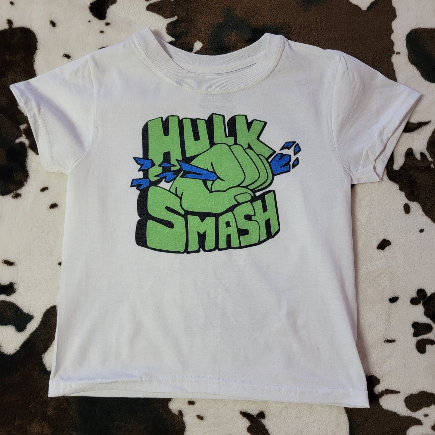 Hulk Smash Kids TShirt White Short Sleeve Graphic Tee