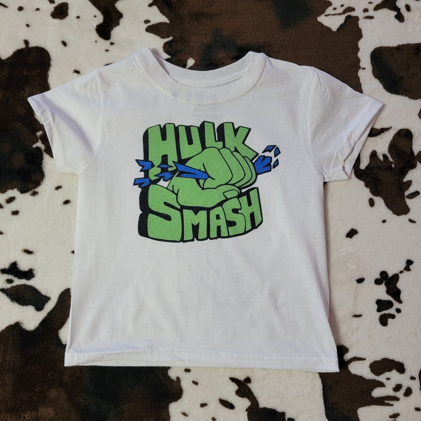 Hulk Smash Kids TShirt White Short Sleeve Graphic Tee