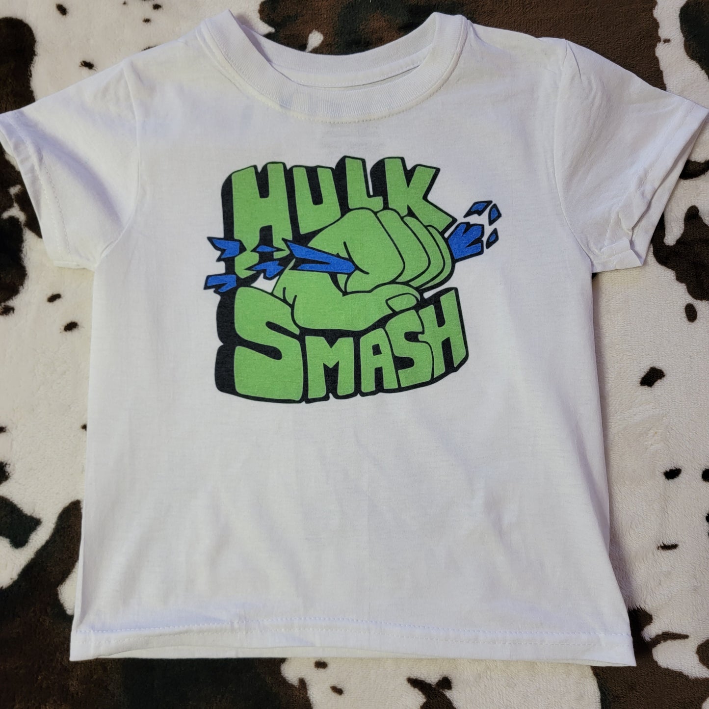 Hulk Smash Kids TShirt White Short Sleeve Graphic Tee