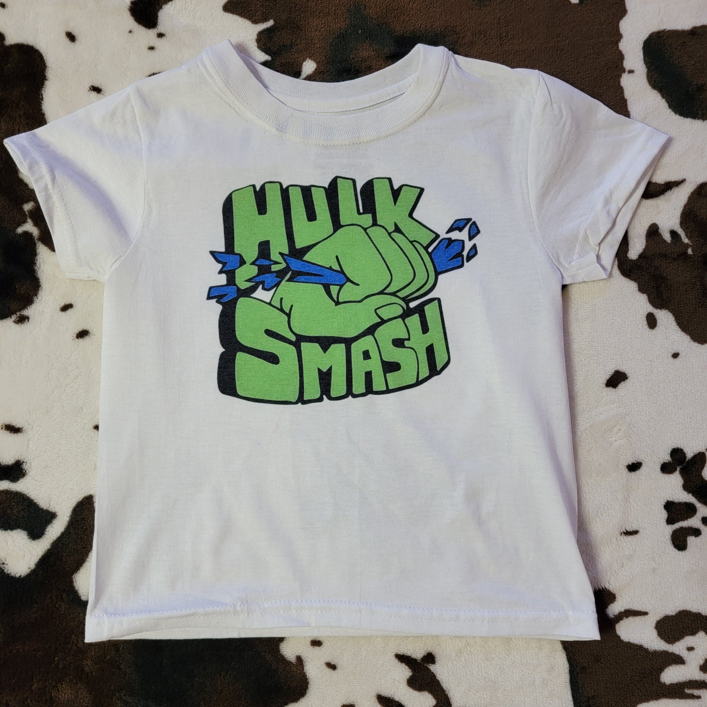 Hulk Smash Kids TShirt White Short Sleeve Graphic Tee