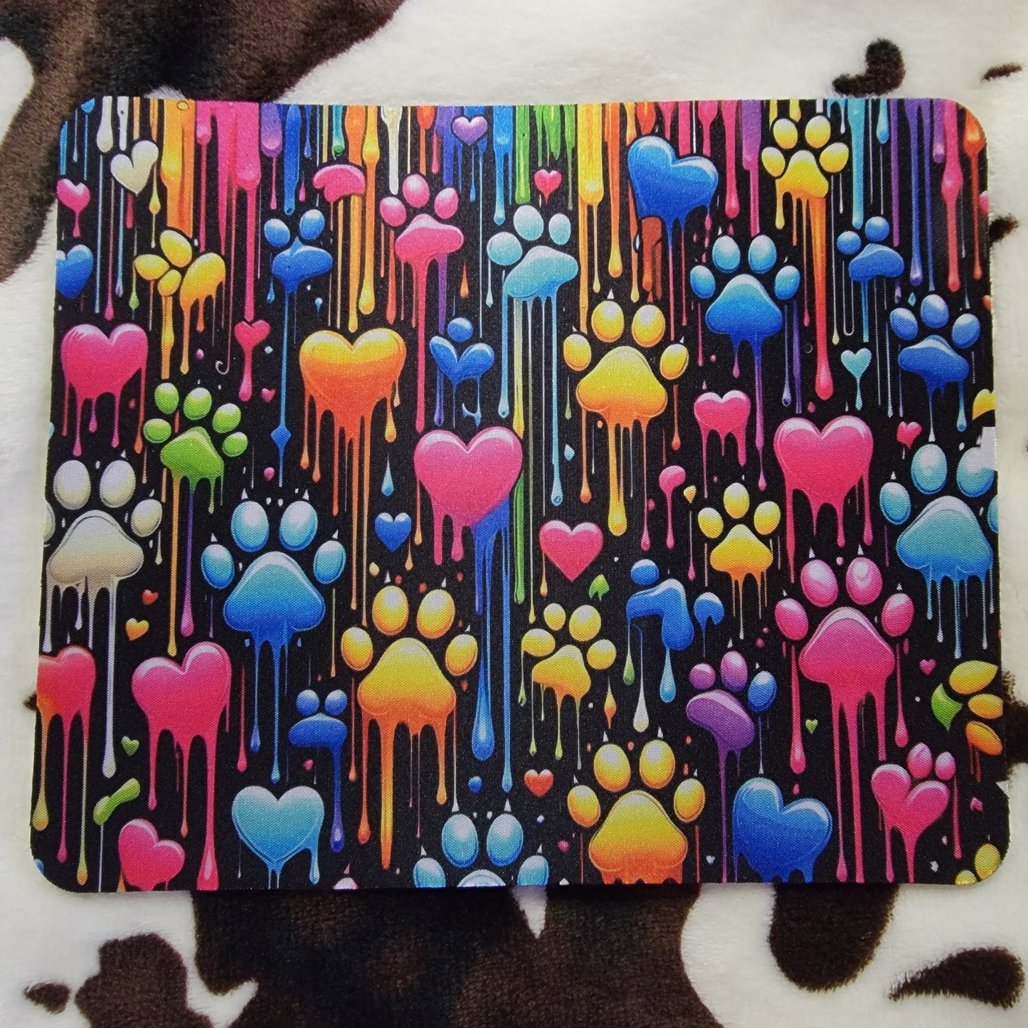 Puppy Paw Prints Colorful Mouse Pad