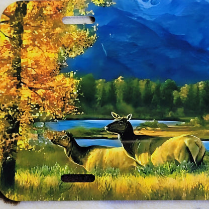 Wildlife Landscape Custom Handmade Car Tag License Plate