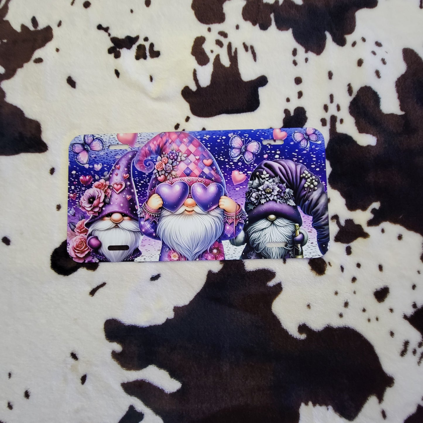 Purple Gnomes Car Tag License Plate