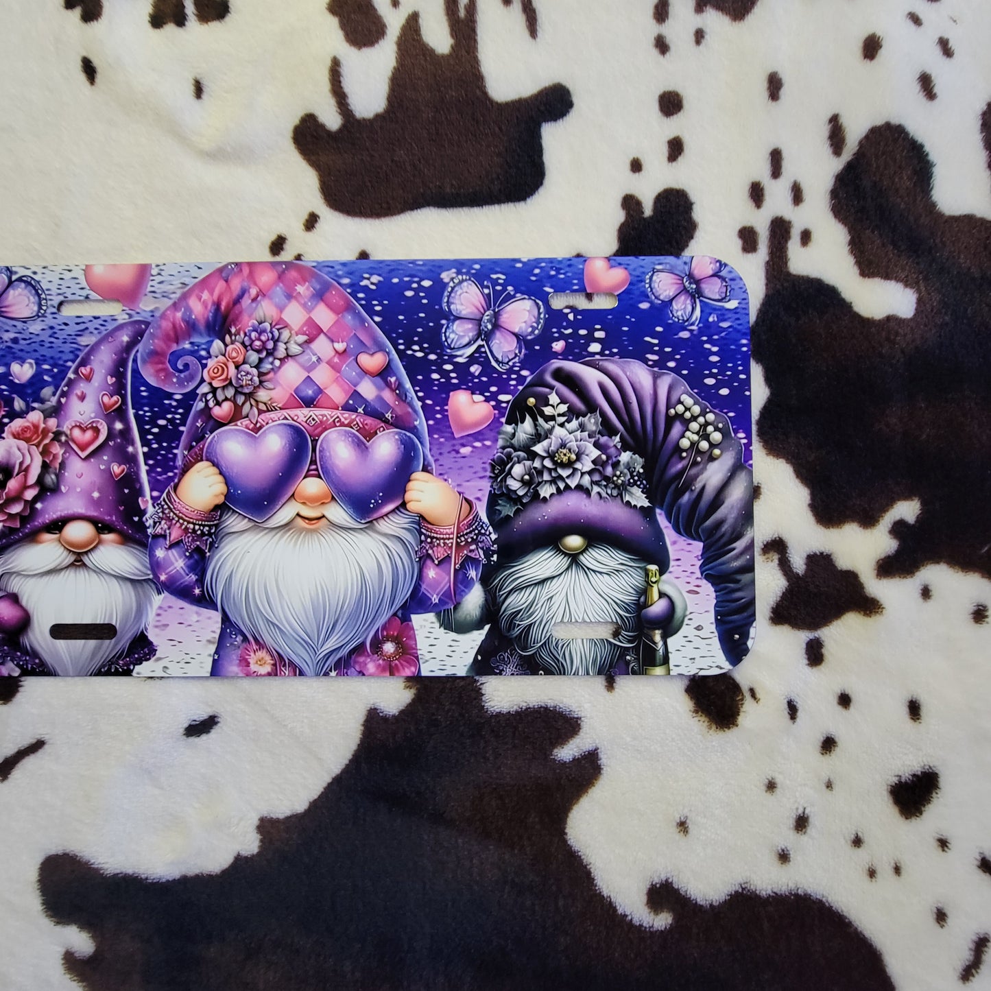 Purple Gnomes Car Tag License Plate