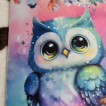 Cartoon Owls Floral Mouse Pad