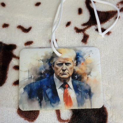 Trump Watercolor Unscented Car Air Freshener