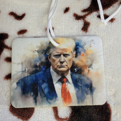 Trump Watercolor Unscented Car Air Freshener