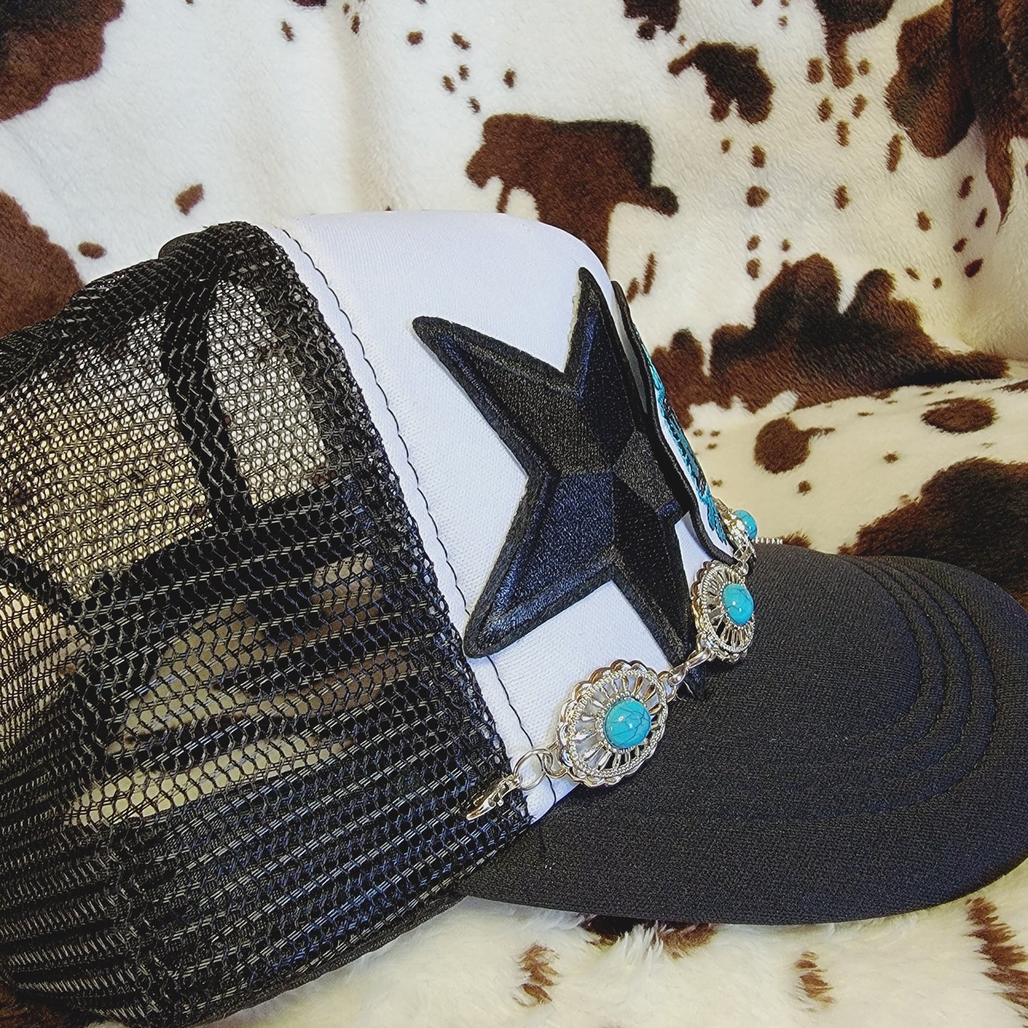 Mama Western Trucker Hat Chain Snapback Custom Patches